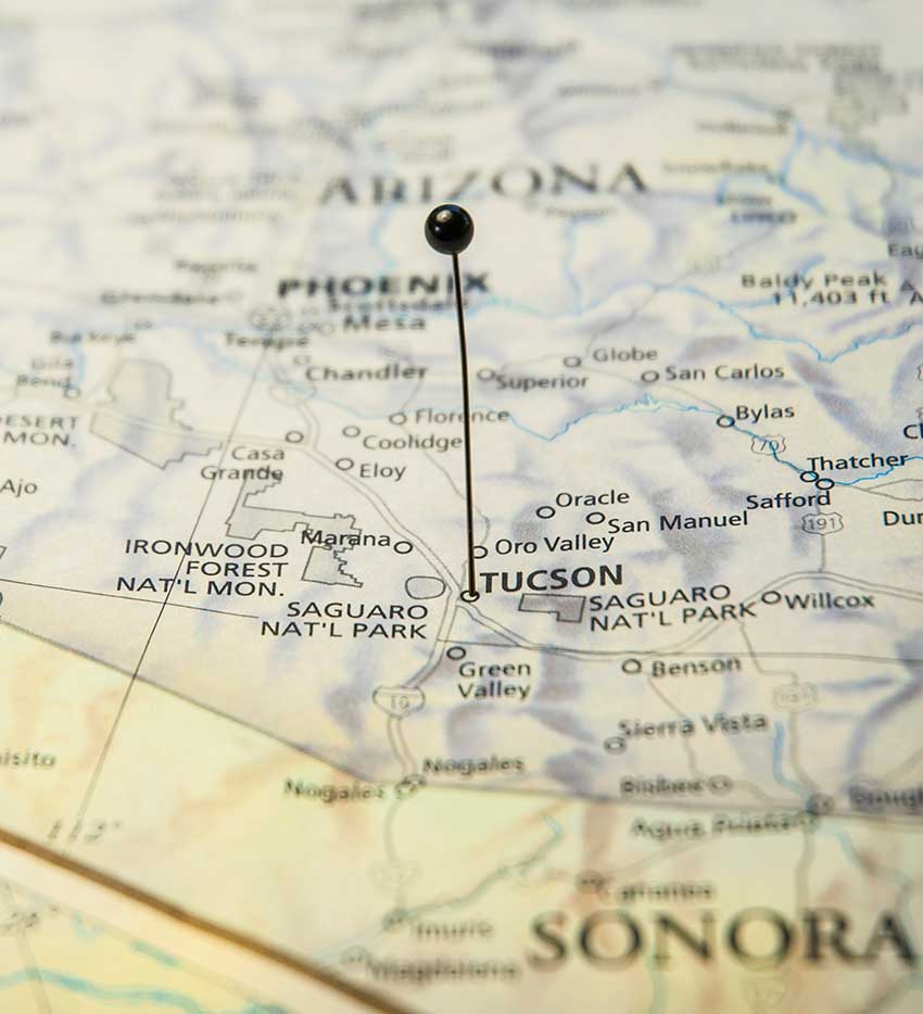 Plumbing Service Areas in Tucson AC and surrounding communities - service map